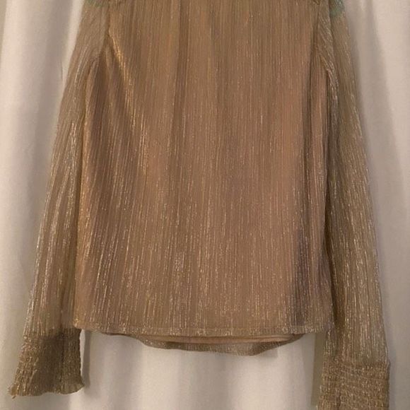 Joie Sparkly Gold and Beige Blouse - Picture 6 of 8